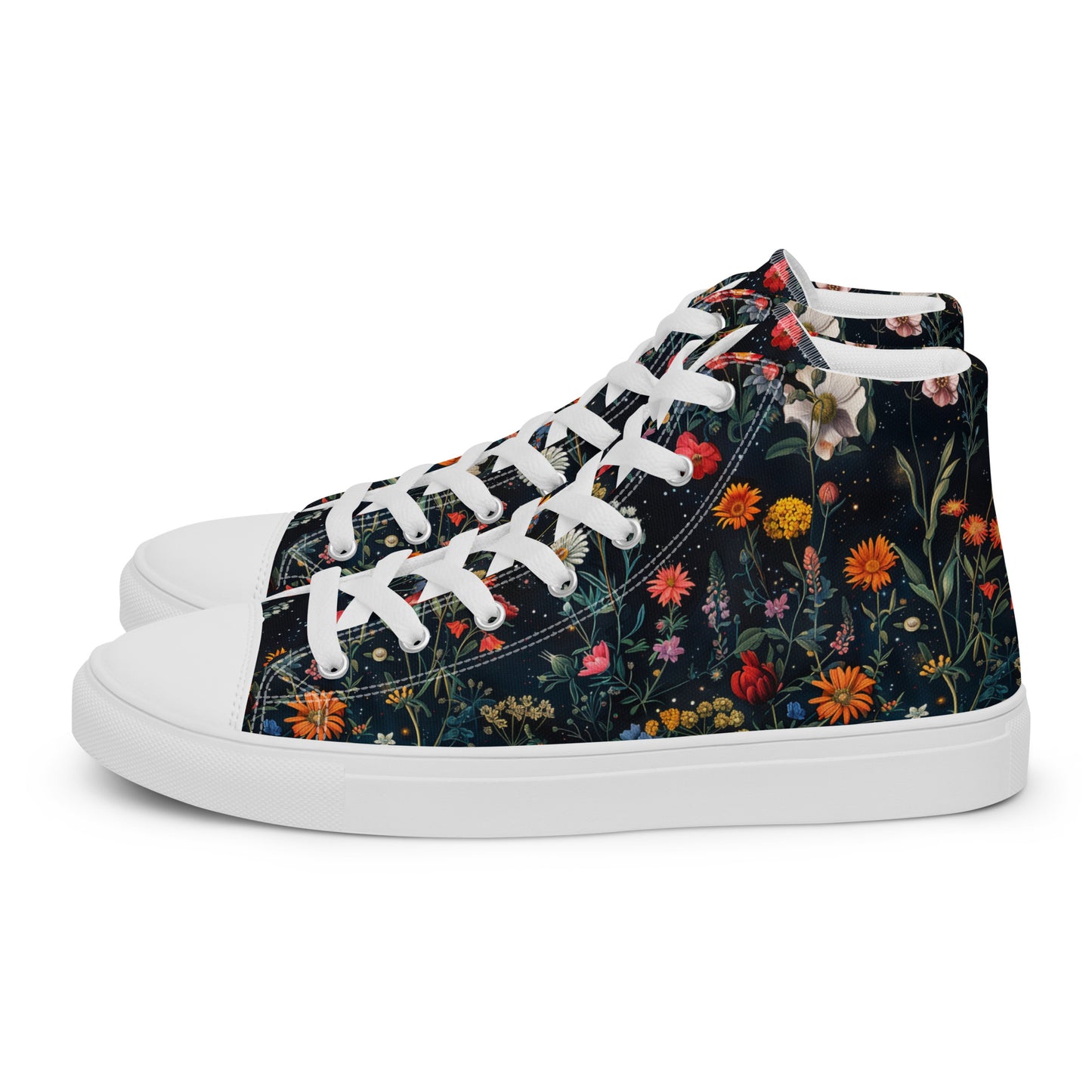 Astral Bloomscape Women’s High Top Canvas Shoes