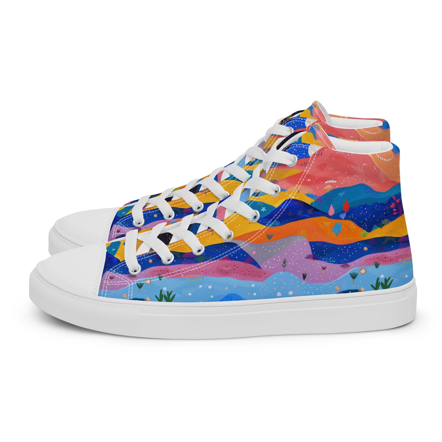 Starlit Panorama Women’s High Top Canvas Shoes