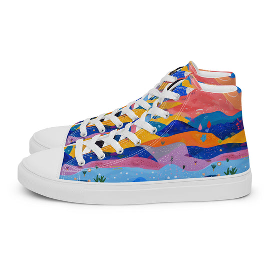 Starlit Panorama Women’s High Top Canvas Shoes