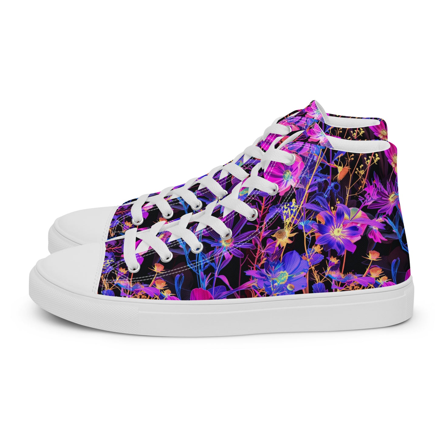 Exotic Floral Women’s High Top Canvas Shoes