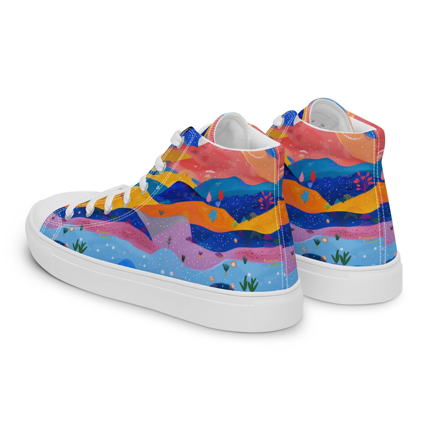 Starlit Panorama Women’s High Top Canvas Shoes