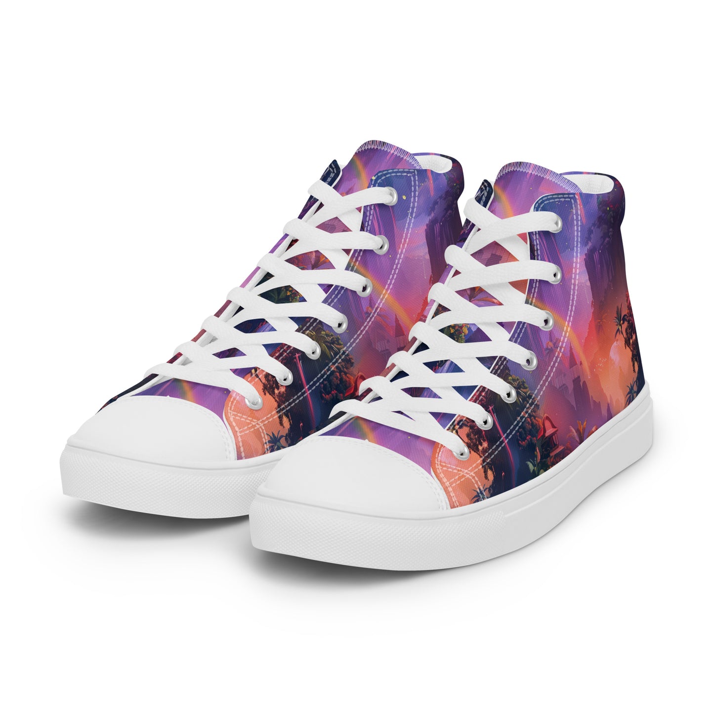 Chasing Waterfalls Women’s High Top Canvas Shoes