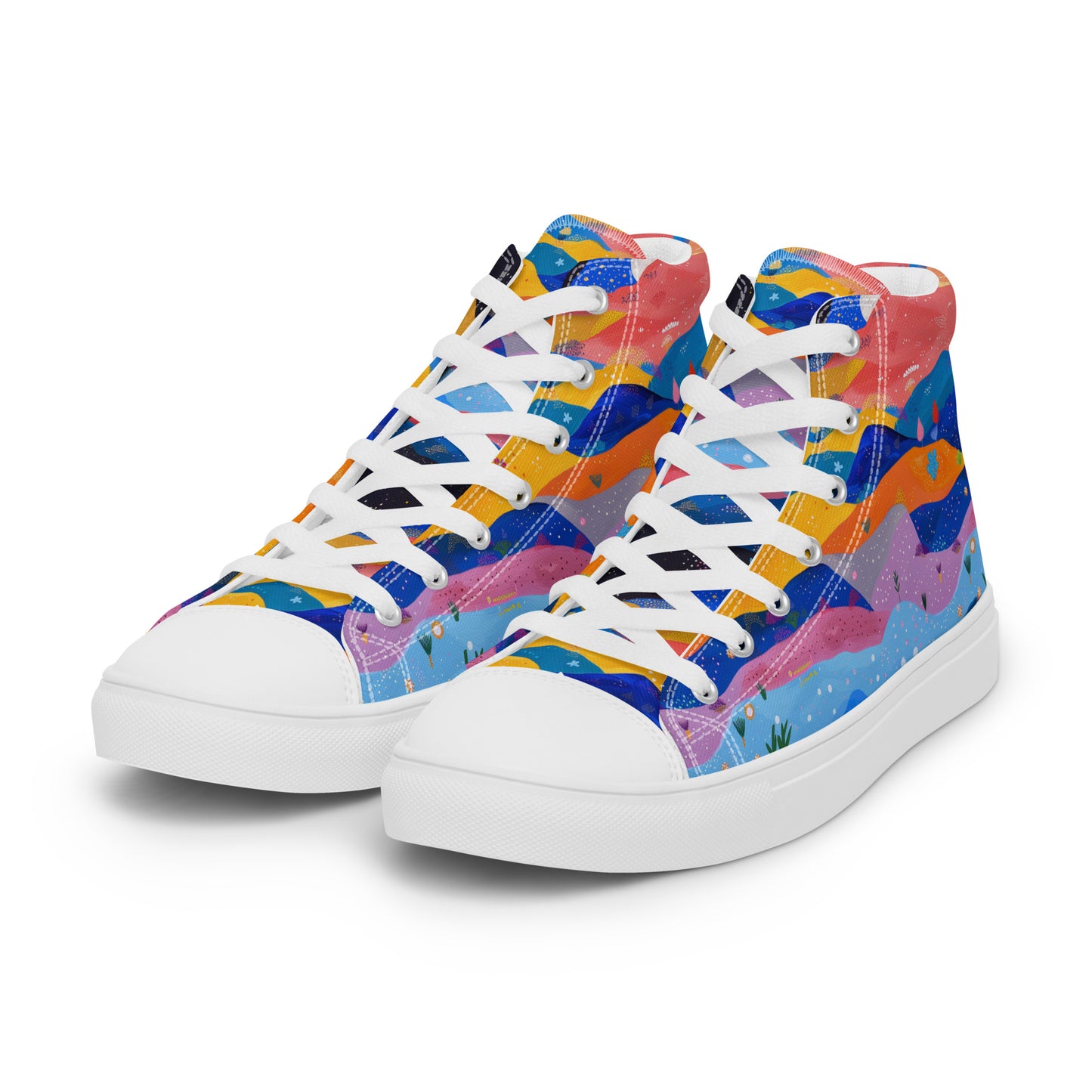 Starlit Panorama Women’s High Top Canvas Shoes