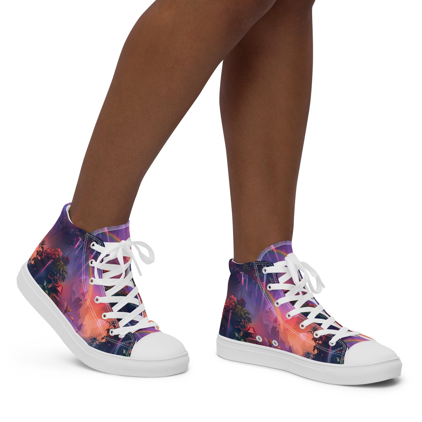 Chasing Waterfalls Women’s High Top Canvas Shoes