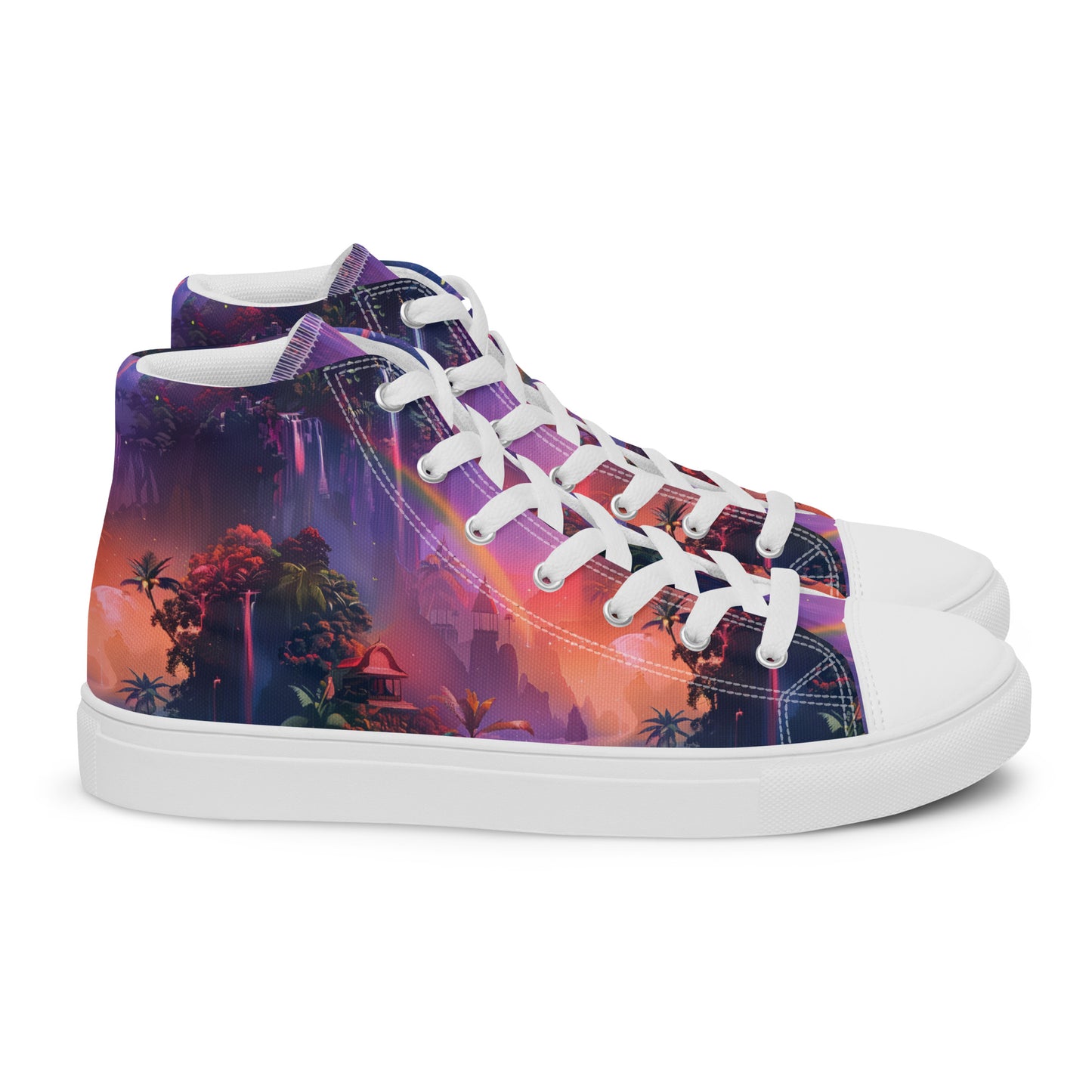 Chasing Waterfalls Women’s High Top Canvas Shoes