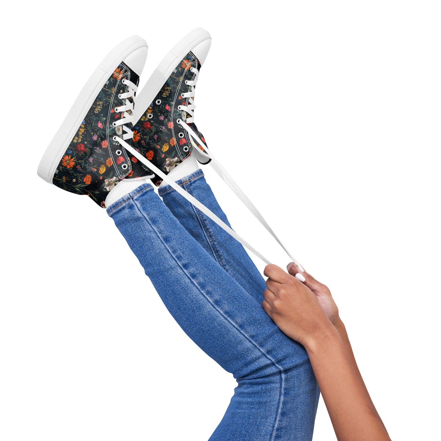 Astral Bloomscape Women’s High Top Canvas Shoes