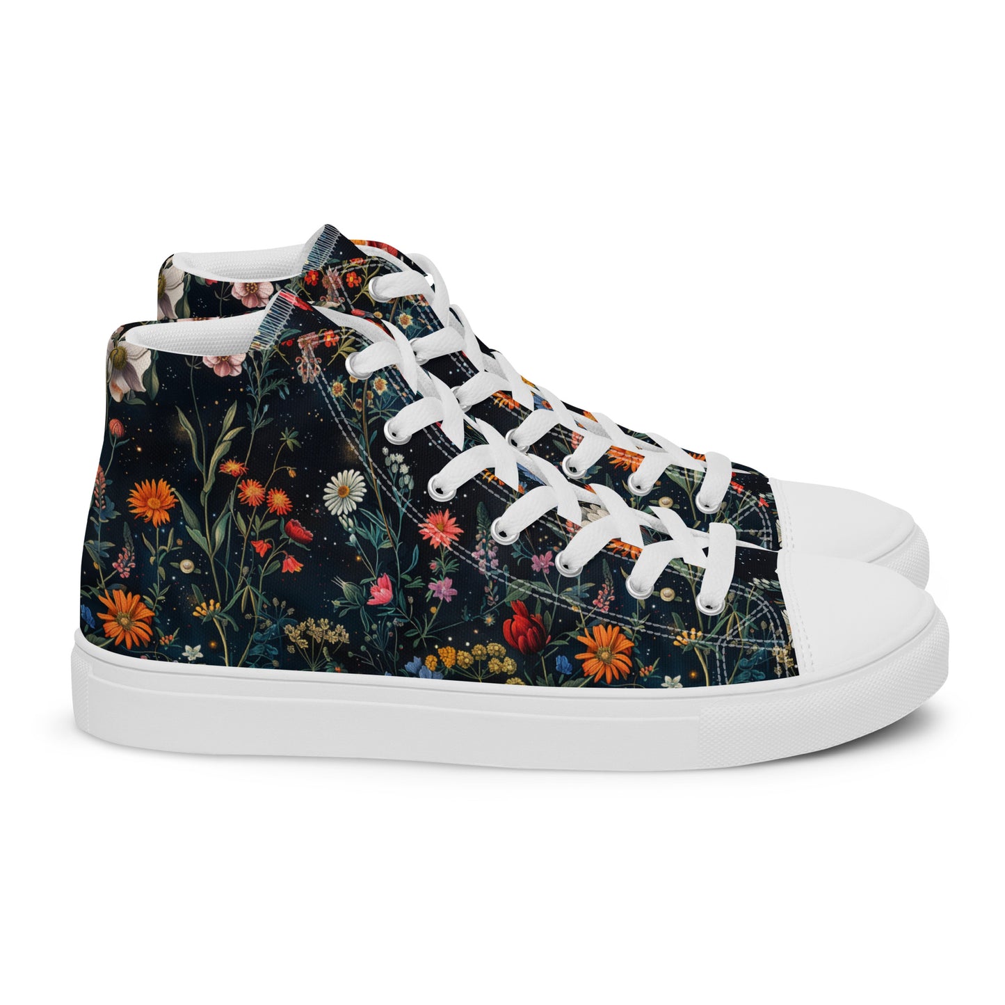 Astral Bloomscape Women’s High Top Canvas Shoes