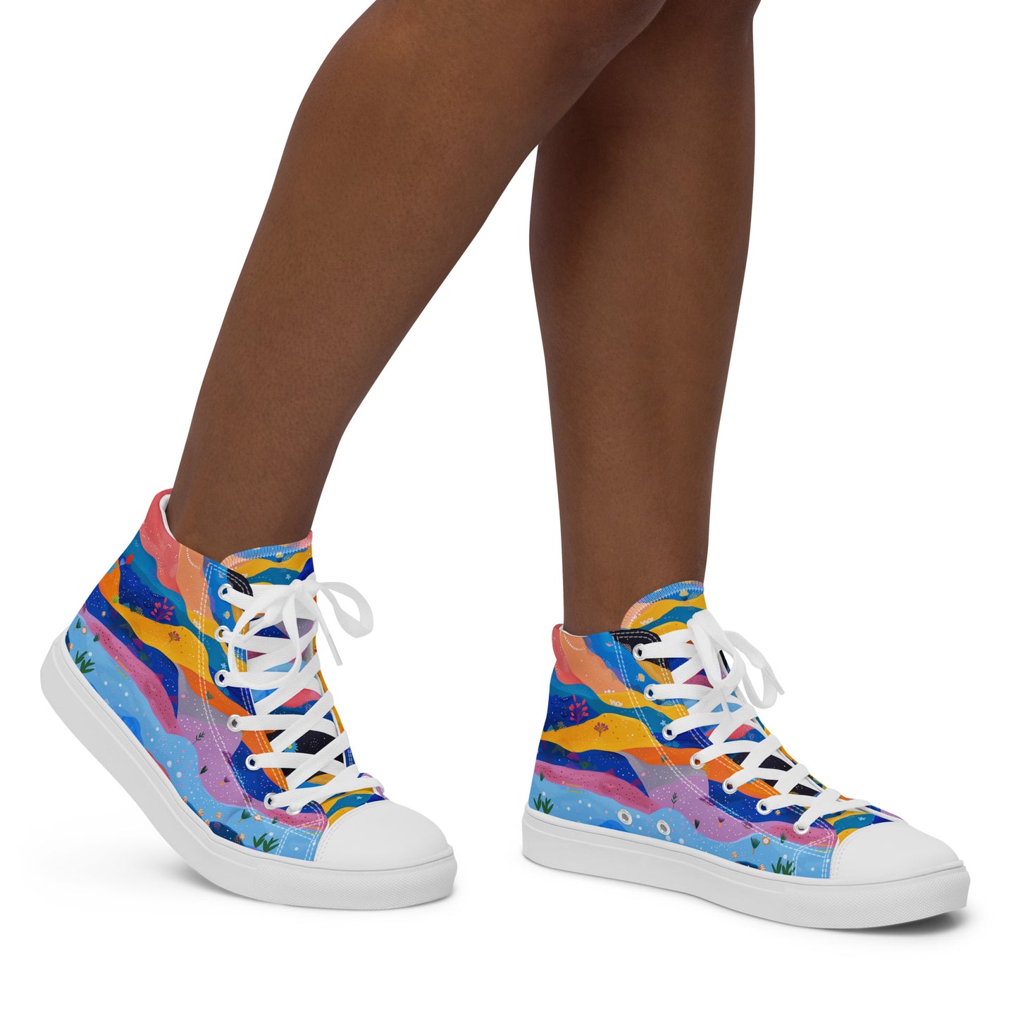Starlit Panorama Women’s High Top Canvas Shoes