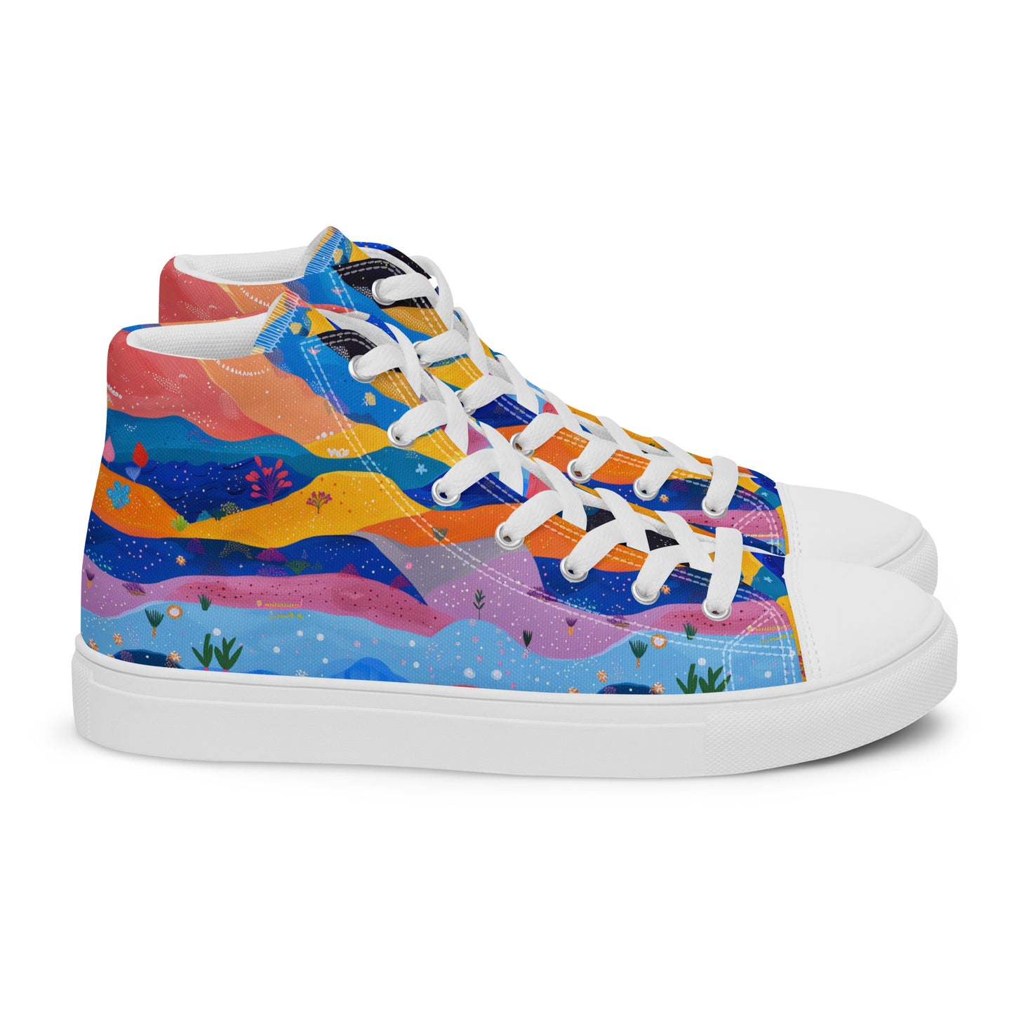 Starlit Panorama Women’s High Top Canvas Shoes