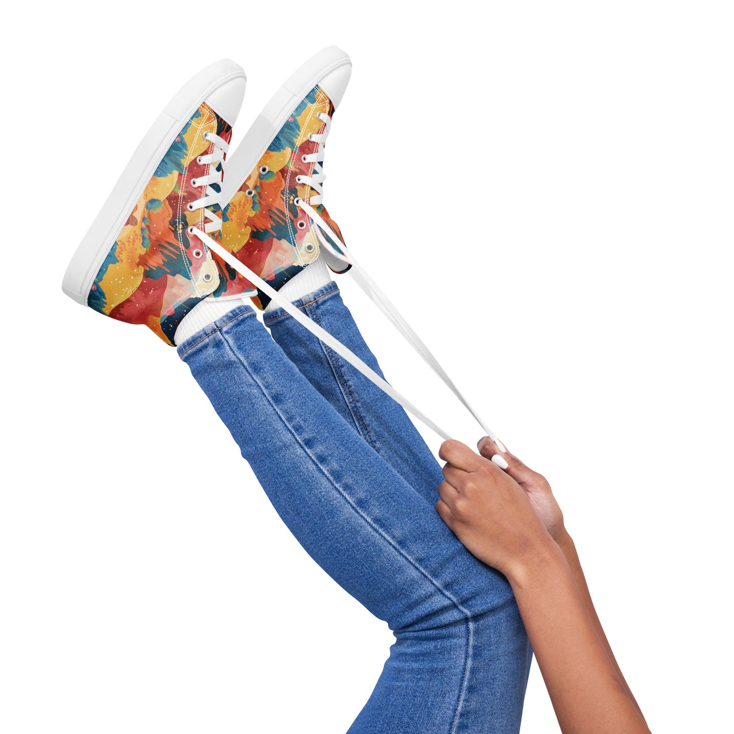 Autumn Whispers Women’s High Top Canvas Shoes