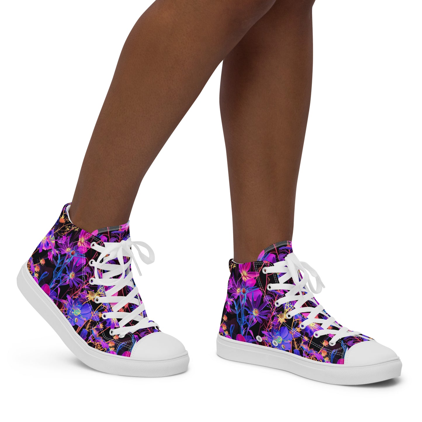 Exotic Floral Women’s High Top Canvas Shoes