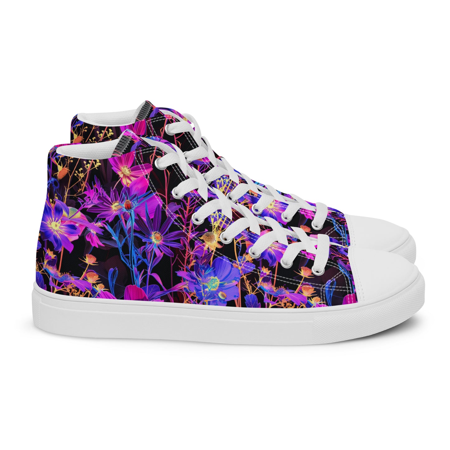 Exotic Floral Women’s High Top Canvas Shoes