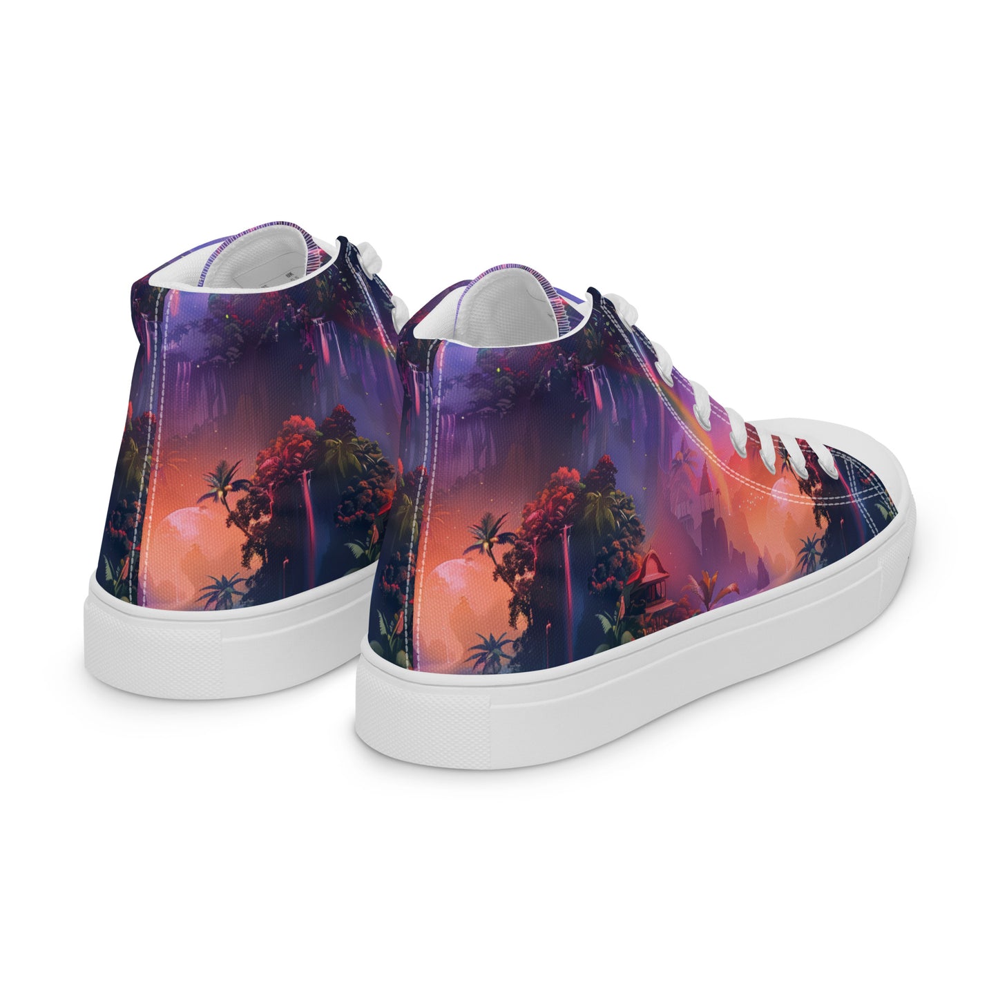 Chasing Waterfalls Women’s High Top Canvas Shoes