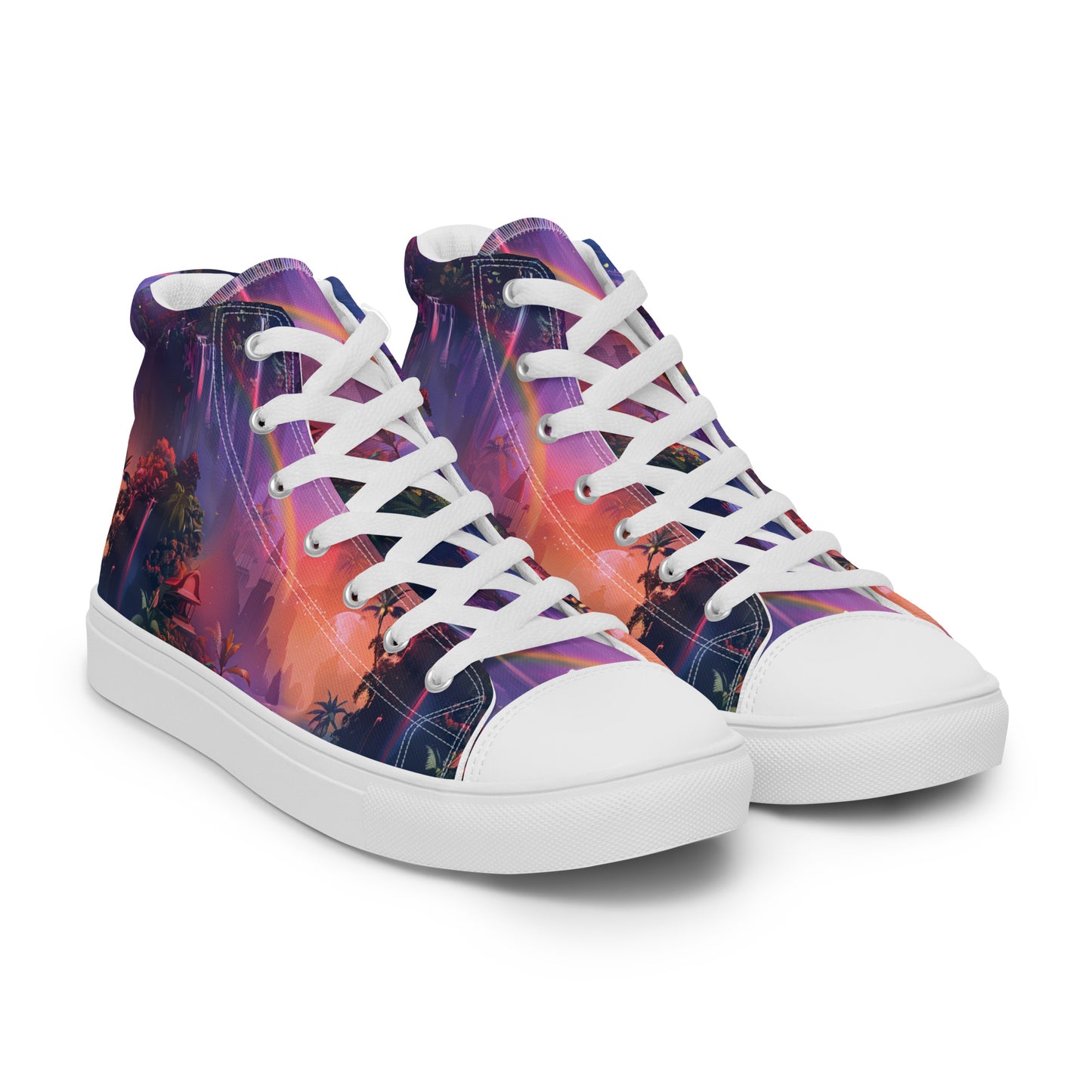 Chasing Waterfalls Women’s High Top Canvas Shoes