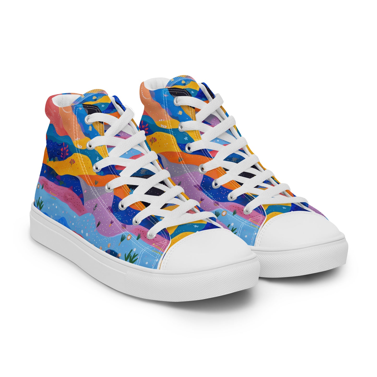 Starlit Panorama Women’s High Top Canvas Shoes
